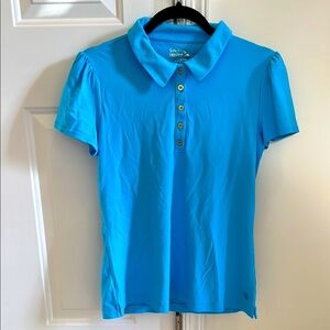 Luxe Blue Fitted Button Down Shirt LILLY PULITZER M